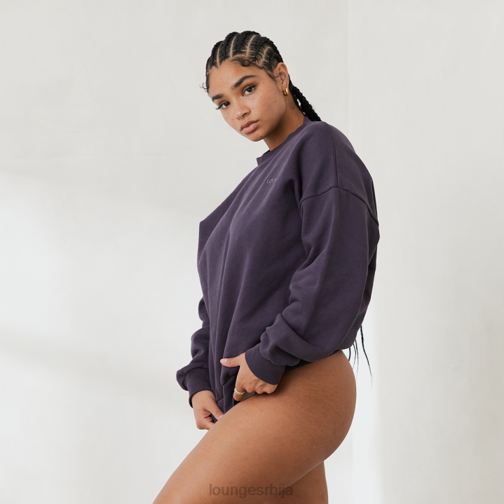 основни џемпер са широким изрезом Жене Lounge Одећа JPFL885 димљено плаво