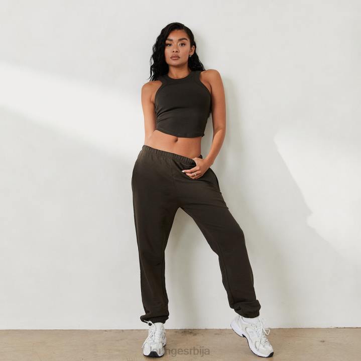 ребрасти тркач бацк топ к јесс хунт Жене Lounge Одећа JPFL803 опрано црно