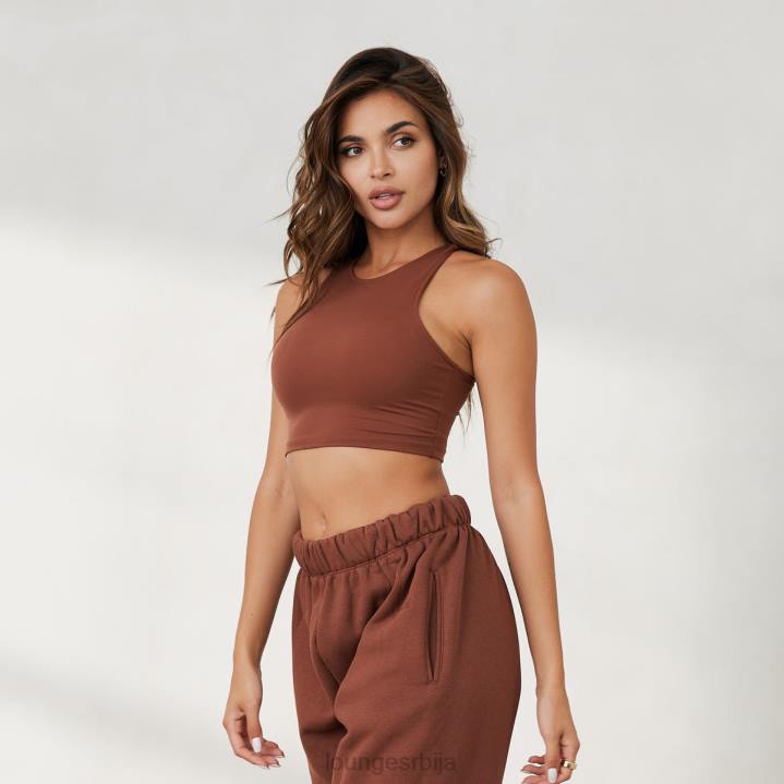 Тркачки горњи део коже од 365 секунди Жене Lounge Одећа JPFL855 чоколада