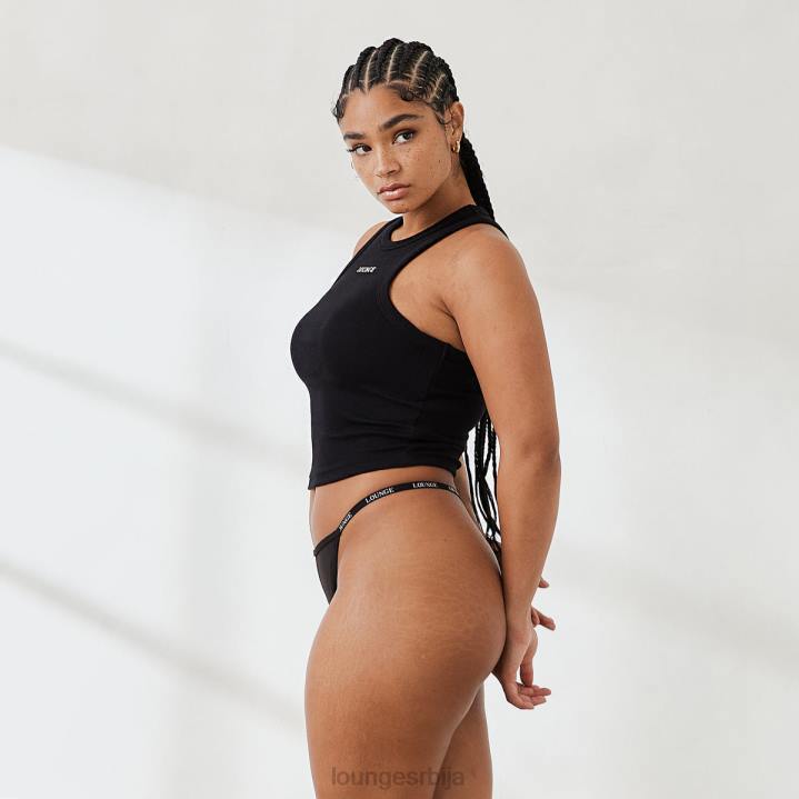 есенцијални ребрасти горњи део Жене Lounge Одећа JPFL839 црн