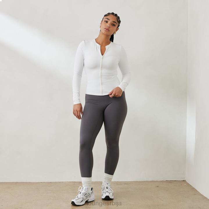 основни горњи део са рајсфершлусом са дугим рукавима Жене Lounge Одећа JPFL850 бело