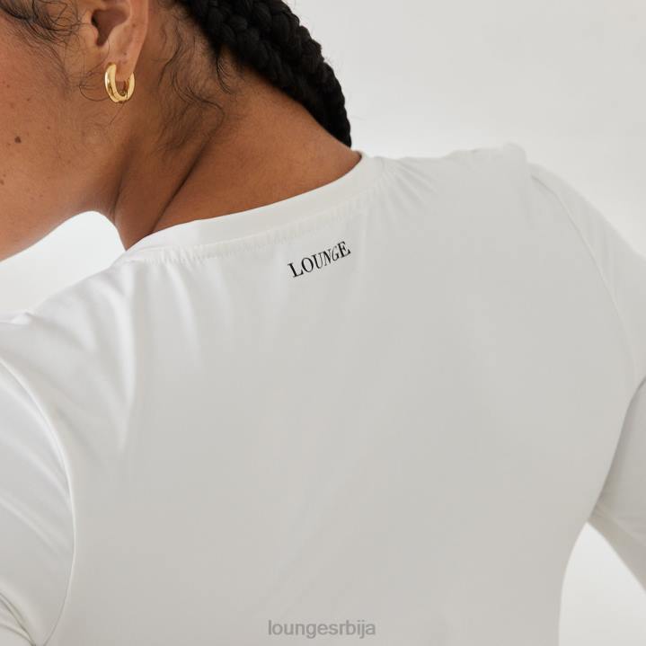 основни горњи део са рајсфершлусом са дугим рукавима Жене Lounge Одећа JPFL850 бело
