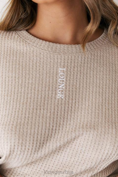 мекана пиџама од вафла Жене Lounge Одећа JPFL918 минк