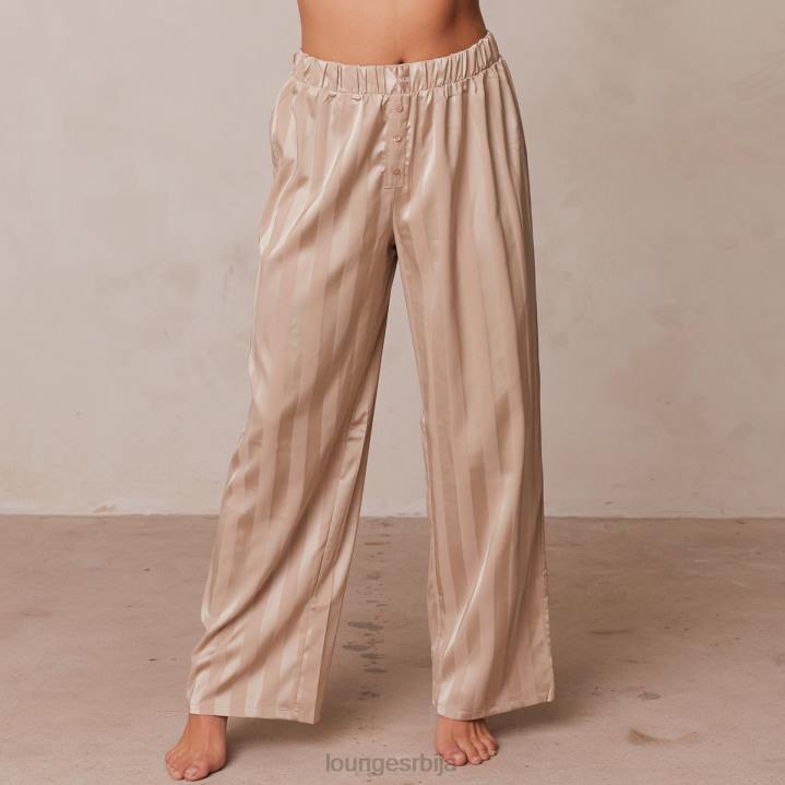 пругасте сатенске пиџаме панталоне Жене Lounge Одећа JPFL933 минк