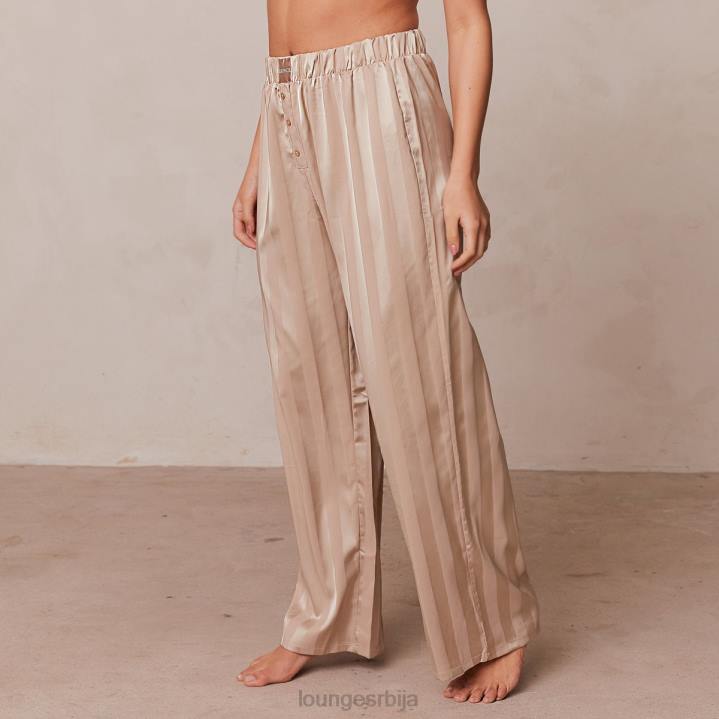 пругасте сатенске пиџаме панталоне Жене Lounge Одећа JPFL933 минк