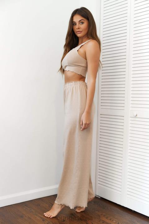 пиџама панталоне са воланима Жене Lounge Одећа JPFL942 минк