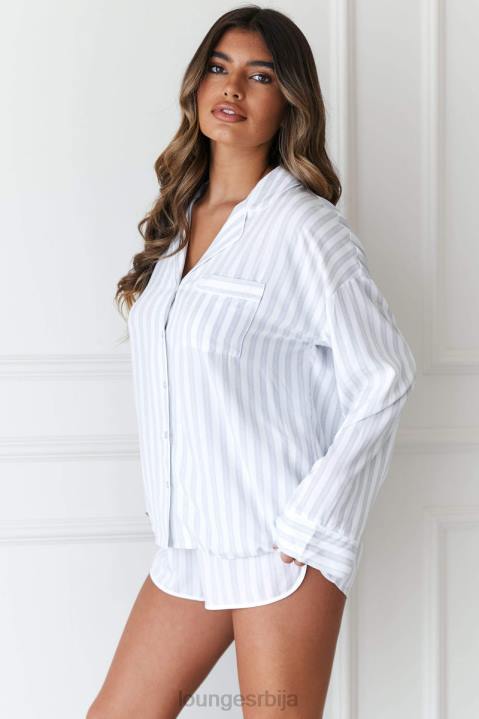 пиџама кошуља и шортс на пруге Жене Lounge Одећа JPFL966 мраз