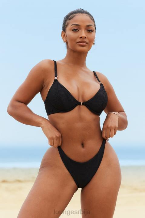 њујоршки бикини топ са текстуром Жене Lounge купаћи костими JPFL982 црн