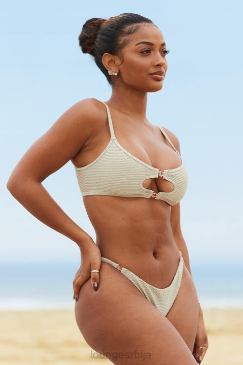 цали текстурирани бикини горњи део Жене Lounge купаћи костими JPFL986 маслина