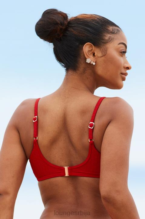 цали текстурирани бикини горњи део Жене Lounge купаћи костими JPFL988 црвена