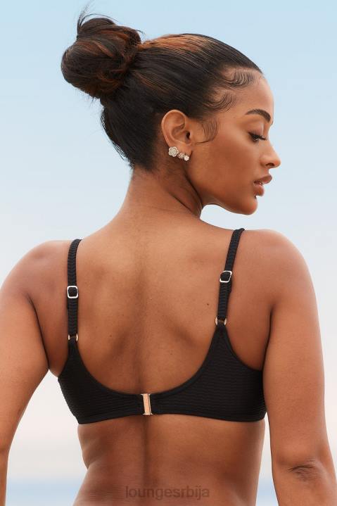 цали текстурирани бикини горњи део Жене Lounge купаћи костими JPFL990 црн