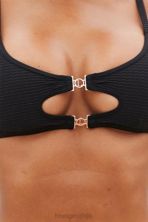 цали текстурирани бикини горњи део Жене Lounge купаћи костими JPFL990 црн