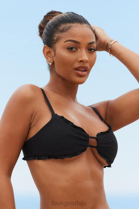 Хаваии текстурирани бикини горњи део Жене Lounge купаћи костими JPFL998 црн