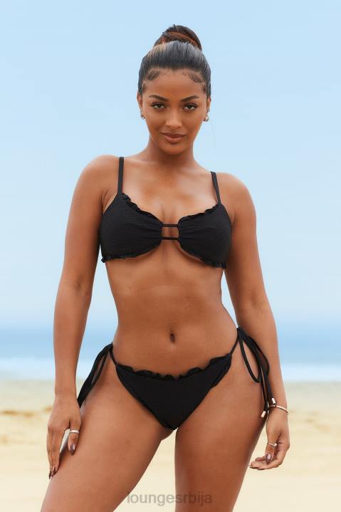 Хаваии текстурирани бикини горњи део Жене Lounge купаћи костими JPFL998 црн
