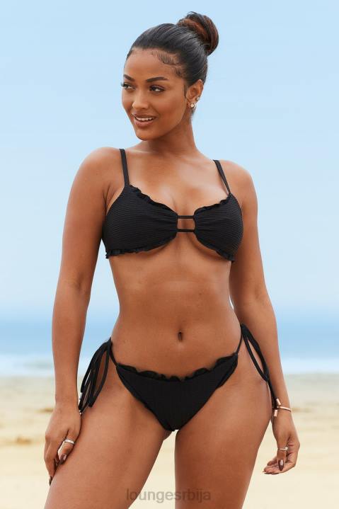бикини гаћице са текстуром на хавајима Жене Lounge купаћи костими JPFL999 црн